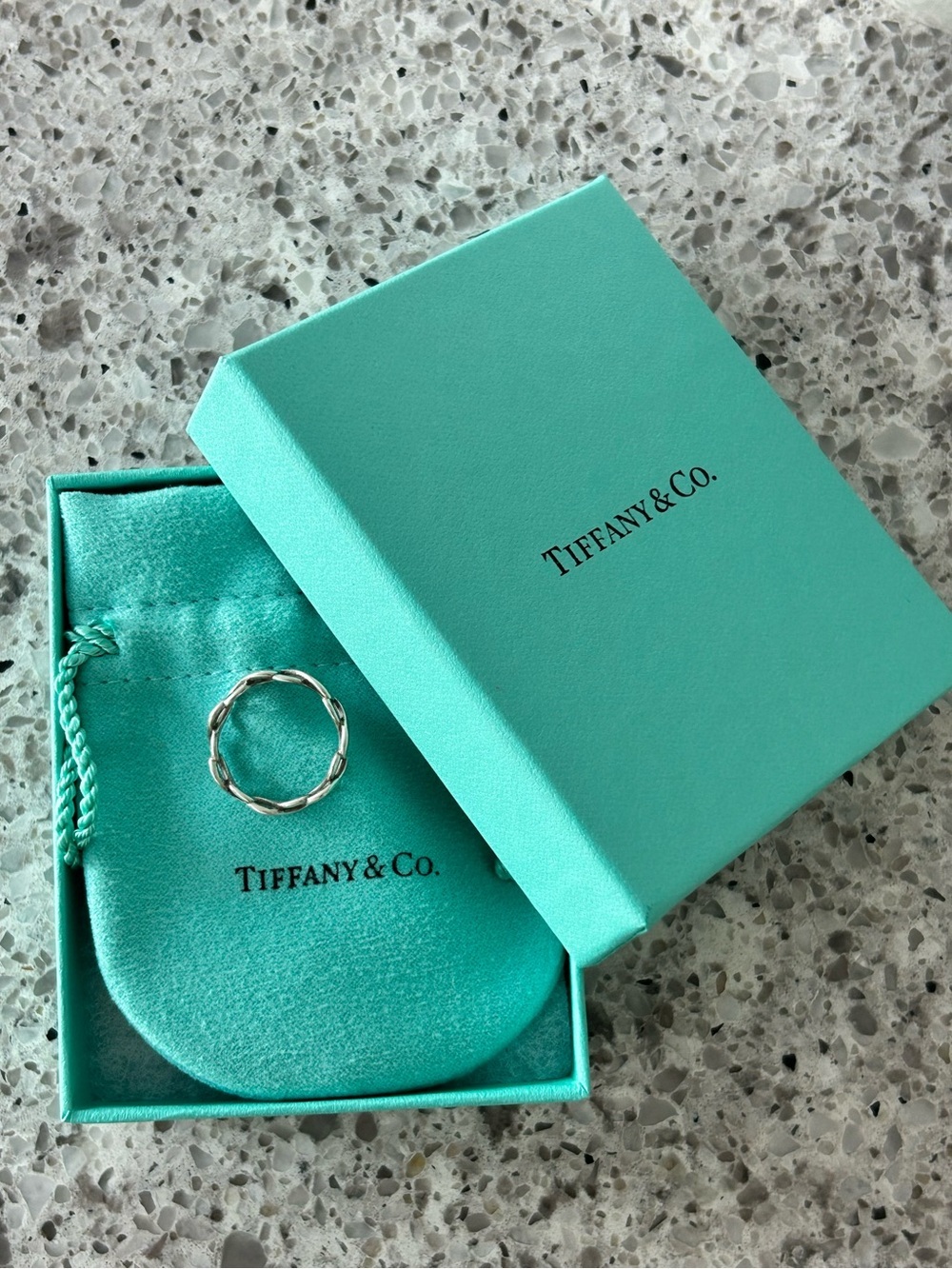 Tiffany & co Silver Narrow Infinity Band Ring Size 6.5 - Picture 10 of 11
